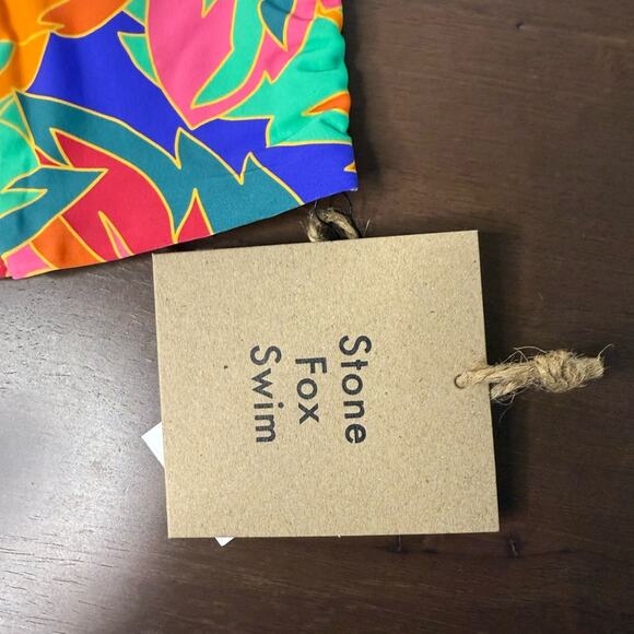 Stone Fox Swim Inez Bandeau Bikini Top in Stained‎ Glass Print XS NWT - Picture 9 of 9